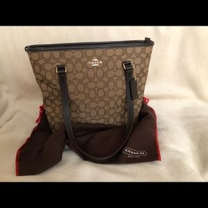 Coach zip top tote